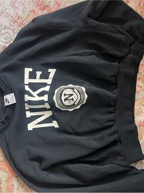 Nike Black Sweatshirt with White Collegiate Logo